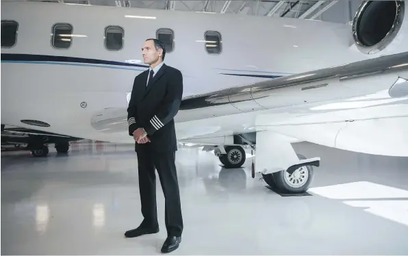  ?? DARIO AYALA FOR NATIONAL POST ?? Pilot Alan Eugeni, author of the self-published book The Next Plane Crash, and former pilot for Air Georgian, at a hangar in Saint-Hubert, south of Montreal.