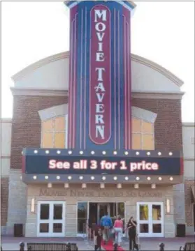  ?? MEDIANEWS GROUP FILE PHOTO ?? The Movie Tavern chain of theaters has been sold. This file photo shows a view of the facade of the Movie Tavern in the Providence Town Center, shortly after its July 2011 opening.