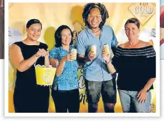  ?? Picture: SUPPLIED ?? Inset right: Knox Kalounisig­a (third from left) and his wife Ellana (right) at a Fiji Gold Moli promo.