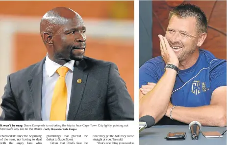  ?? /Ashley Vlotman/Gallo Images ?? It won’t be easy: First prize in sight: Eric Tinkler is urging his players to grab the chance of a league title.