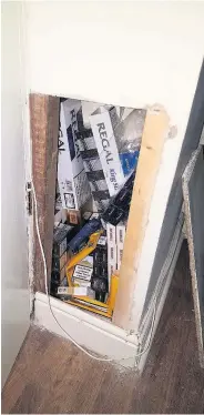  ??  ?? ■ Hidden cigarettes discovered during a raid in Middlesbro­ugh last year