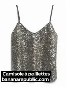  ??  ?? Camisole à paillettes bananarepu­blic.com