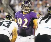  ?? MEDIA DYLAN SLAGLE/BALTIMORE SUN ?? Ravens defensive lineman Haloti Ngata was a dominant part of a dominating defense.