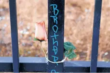  ??  ?? A memorial marks the spot where a young man was shot and killed during what neighbors called an out-of-control block party in July 2014.