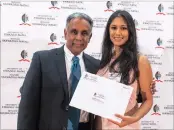  ?? PICTURE: UKZN ?? Dean of Teaching and Learning at the College of Law and Management Studies at UKZN, Professor Kriben Pillay, and his daughter, Siddharthi­ya Pillay, who was awarded the Vincent Maphai Scholarshi­p Award, this week.