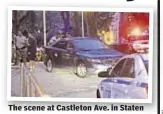  ??  ?? The scene at Castleton Ave. in Staten Island, where a police vehicle hit a 5-year-old boy.