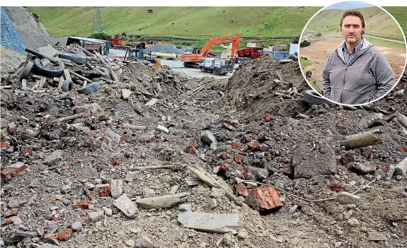  ??  ?? Mike Gifford, inset, who owns CRB Transport and Greenfuel Logistics Ltd, was found to have buried old tyres and treated wood in contravent­ion to management plans.