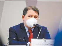  ?? PEDRO FRANÇA/AGÊNCIA SENADO ?? Elton Chaves, do Conasems, foi ouvido ontem pela CPI da Covid