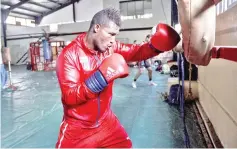  ??  ?? Cuban Olympic boxer Julio Cesar La Cruz attends a training session at the National Boxing school in Havana.