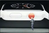  ??  ?? Jeff Williams, chief operating officer of Apple, speaks about Apple Watch in Cupertino, California, on Tuesday.