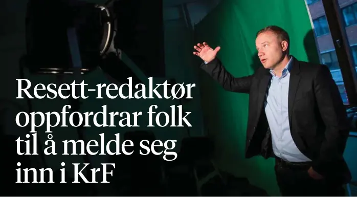  ?? FOTO: HÅKON MOSVOLD LARSEN, NTB SCANPIX ?? MOBILISERE­R: Resett-redaktør Helge Lurås oppfordrar lesarane sine til å melde seg inn i KrF før det ekstraordi­naere landsmøtet. «Etter at landsmøtet er over, kan dere jo melde dere ut igjen», skriv han.