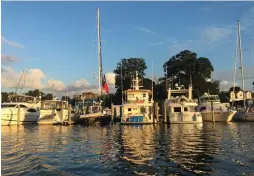  ??  ?? Day’s end in Annapolis Harbor: Vessels of every kind find company in this boater’s mecca.