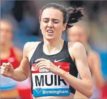  ??  ?? Laura Muir grabbed victory in Birmingham but not the British record.