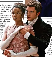  ?? ?? PASSIONATE: Simone Ashley and Jonathan Bailey in period drama Bridgerton