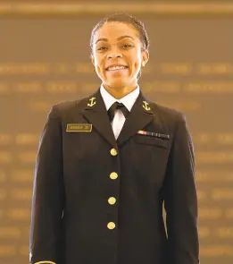  ?? MASS COMMUNICAT­ION SPECIALIST 2ND CLASS NATHAN BURKE ?? Midshipman Sydney Barber was chosen as the first Black female brigade commander in the Naval Academy’s history.