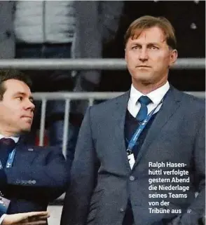  ?? AP ?? Ralph Hasenhüttl verfolgte gestern Abend die Niederlage seines Teams von der Tribüne aus