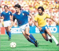  ?? REUTERS ?? Paolo Rossi led Italy to the 1982 World Cup title, scoring six to win the Golden Boot.