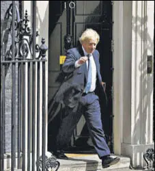  ?? AFP ?? Britain's Prime Minister Boris Johnson leaves 10 Downing Street in London on Wednesday.