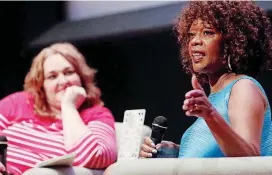  ?? OKLAHOMAN] [PHOTOS BY DOUG HOKE, THE ?? Alfre Woodard, one of the deadCenter Film Festival’s 2018 Oklahoma Film Icon Award winners, talks about her life and career June 9 with The Oklahoman’s Brandy McDonnell, as part of the deadCenter Film Festival in downtown Oklahoma City.