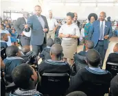  ?? Picture: SIKHO NTSHOBANE ?? GIVING BACK: Justice and correction­al services deputy minister Nkosi Phathekile Holomisa donated nappies, toiletries, blankets and R51,000 to Ikwezi Lokusa Special School on Monday.