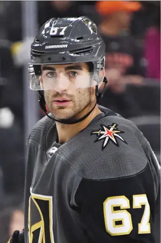  ??  ?? It’s been a tough go for Vegas Golden Knights winger Max Pacioretty since being traded from the Montreal Canadiens before the season began. In 10 games, he has only a pair of goals to show for his efforts and is dealing with an injury after taking a high hit from Tampa Bay’s Braydon Coburn. ETHAN MILLER/GETTY IMAGES