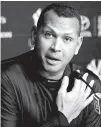  ?? Associated Press ?? New York Yankees designated hitter Alex Rodriguez speaks during a news conference Sunday in New York. Rodriguez says he will continue on in a role as a special adviser to the team and an instructor through Dec. 31, 2017.