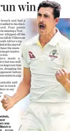  ?? REUTERS ?? ■ With nine wickets, Australia pacer Mitchell Starc was Man of the Match in the first Test.