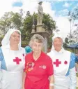  ?? Picture: DAVID ANTHONY ?? HISTORY: Herberton Red Cross president Irene Day (centre) with Jan Wyatt and Sue Johnson.