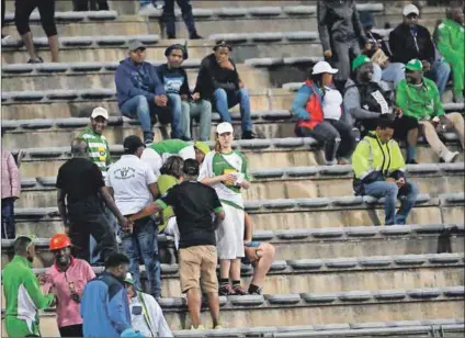  ??  ?? Empty stands: Bloemfonte­in Celtic fans, once fiercely loyal to their side, a big factor in their team’s success, are starting to lose hope and drift away. Photo: Lefty Shivambu/gallo Images