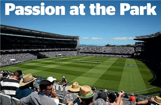  ?? PHOTOS: GETTY IMAGES ?? Fans flock to Eden Park for last year’s one-day internatio­nal between New Zealand and Australia. A big crowd is expected again tonight for the T20 match between the two teams.