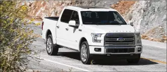  ?? MYUNG J. CHUN / LOS ANGELES TIMES ?? The 2016 4x4 Supercrew Limited is Ford’s top of the line F-150 model, which has been the most popular vehicle sold in the U.S. for the past three decades.