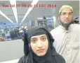  ?? EPA ?? Farook and Malik arriving at O’Hare Internatio­nal Airport in Chicago, 2014.