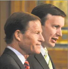  ?? Hearst Connecticu­t Media file photo ?? Rep. Jim Himes and Sen. Richard Blumenthal are involved in legislativ­e efforts to protect election systems nationwide. The Department of Homeland Security included Connecticu­t on its list of 21 states whose election networks were targeted by Russians in 2016.