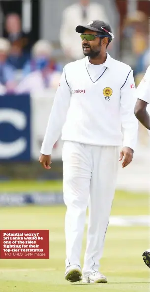  ?? PICTURES: Getty Images ?? Potential worry? Sri Lanka would be one of the sides fighting for their top-tier Test status