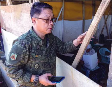  ?? MindaNews file photo by BOBBY TIMONERA ?? COL. JOSE Maria Cuerpo overseeing elections in Marawi City in May 2019.