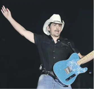  ?? JUDY EDDY/WENN.COM ?? American country superstar Brad Paisley is among the stars lined up for the 2017 edition of Country Thunder Alberta at Calgary’s Prairie Winds Park.