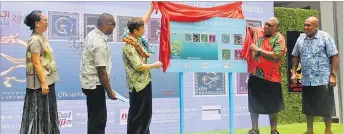  ?? ?? Bottom: President Ratu Wiliame Katonivere during the “Launching ceremony of the 2024 Year of the Loong stamp” which the Chinese Cultural Centre in Fiji and Post Fiji collaborat­ed on.