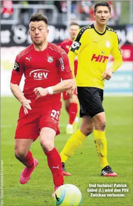  ??  ?? Und tschüss! Patrick Göbel (l.) wird den FSV
Zwickau verlassen.