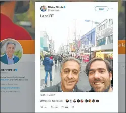  ?? FOTOS: CEDOC PERFIL ?? CAMPAÑA. Pitrola y Del Caño se sacaron una ‘selfit’. Bregman es una de las más ocurrentes en Twitter.
