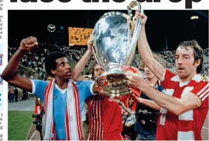  ?? GETTY IMAGES ?? Legends: Viv Anderson and Frank Clark as Forest won the 1979 European Cup in Munich