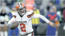  ?? SCOTT EKLUND/ THE ASSOCIATED PRESS FILES ?? Johnny Manziel, seen playing for the Cleveland Browns in this 2015 file photo, recently worked out for the Hamilton Tiger-Cats.