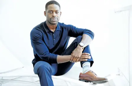  ?? CHRIS PIZZELLO/INVISION FILES ?? Actor Sterling K. Brown, who stars in the NBC series This Is Us, poses for a portrait in Beverly Hills, Calif. Brown won a Golden Globe Award for best actor in a TV drama series for his role on the show. He is the first African American man to win in...