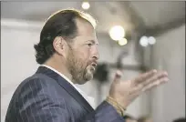  ?? KRISTOPHER SKINNER — STAFF ARCHIVES ?? Marc Benioff, chairman and CEO of Salesforce, appeared on the CNN “Boss Files” podcast Tuesday, arguing for more regulation­s.