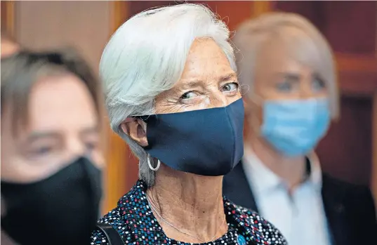  ??  ?? Christine Lagarde, president of the ECB, has a job on her hands to revive inflation in the single currency area