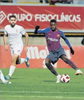  ?? FOTO: P. MORATA ?? Dembélé estuvo activo pero poco efectivo hasta la asistencia en el gol de Lenglet