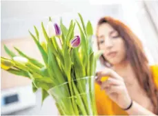  ?? FOTO: FRANZISKA GABBERT/DPA ?? Eine durchsicht­ige Vase ist für Tulpen sinnvoll: So sieht man, wenn das Wasser sich eintrübt und gewechselt werden muss.