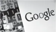  ?? VIRGINIA MAYO/ASSOCIATED PRESS ?? The Google logo is seen at company headquarte­rs in Brussels, Belgium.