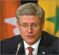  ?? CANADIAN PRESS PHOTO ?? Prime Minister Stephen Harper meets with representa­tives of Canadian companies active in the region Thursday in Dakar, Senegal.