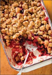  ?? Daniel J. van Ackere/America’s Test Kitchen via AP ?? Cranberry-apple crisp, from the cookbook “Complete MakeAhead.”