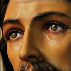  ?? COURTESY PHOTO ?? The faces — especially the eyes — are most important on a sculpture as a way to transmit faith, said artist Angel Pantoja. The artist hand-paints the eyes of his pieces to add sparkling points with varnish, as if one could see a reflection in the eyes...